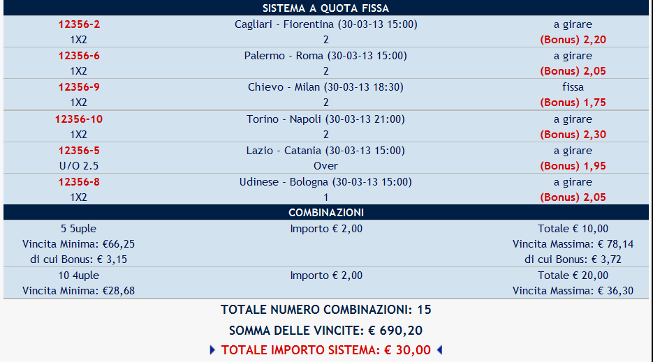 sistema serie a 30-03-2013