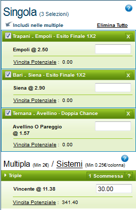 scommessa serie b