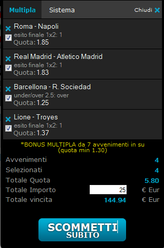 pronostici calcio 05 febbraio