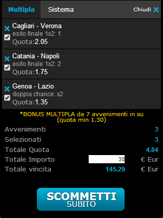 schedina pronta serie a