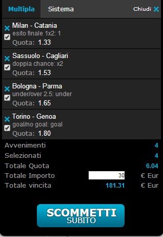 scommessa pronta serie a