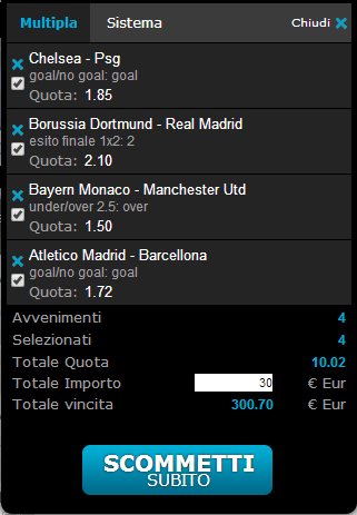 schedina champions league