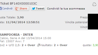 Combobet Vincente Sampdoria-Inter