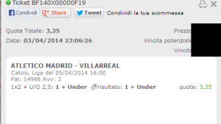 Combobet atletico madrid-villareal