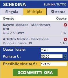 scommesse pronte champions 