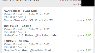 Scommesse Vincenti di Domenica 13 Aprile 2014