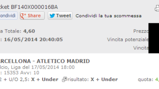 La combobet vincente su Barcellona-Atletico Madrid 17-05-2014