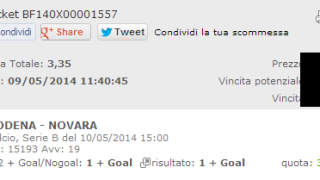 Combobet vincente sulla serie b del 10 maggio