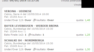 Scommessa vincente 10 maggio 2014