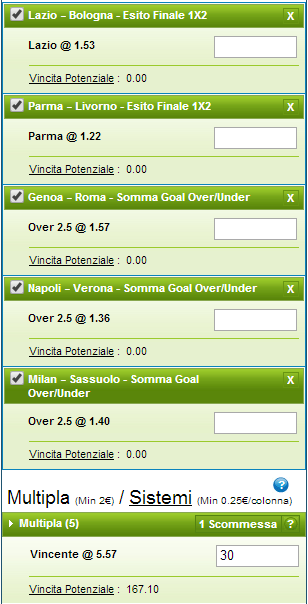 pronostici serie a 18 maggio 2014