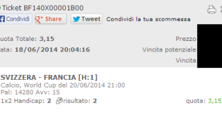 Scommessa Vincente Svizzera-Francia Mondiali 2014