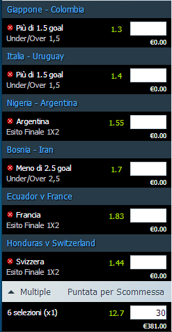 pronostici mondiali 24 e 25-06-2014