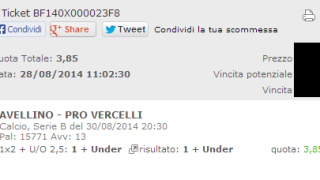 Combobet Vincente serie b 30 agosto
