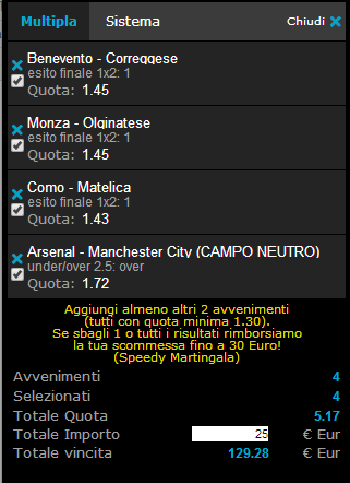 Scommesse pronte 10-08-2014