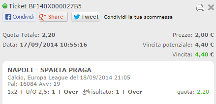 Tre scommesse Vincenti sull’Europa League del 18-09-2014