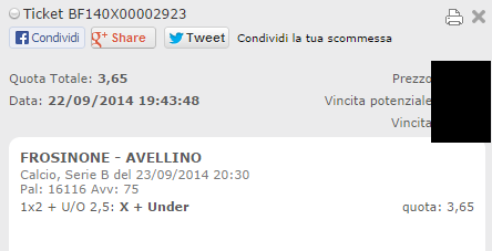 Scommesse Vincenti serie B 23-09-2014