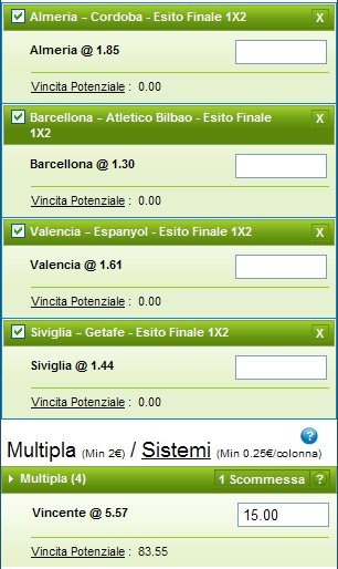 Pronostici terza giornata Liga 2014