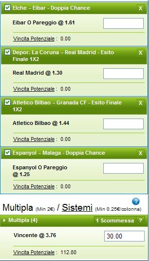 Pronostici Liga quarta giornata