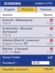 pronostici champions league 01 ottobre