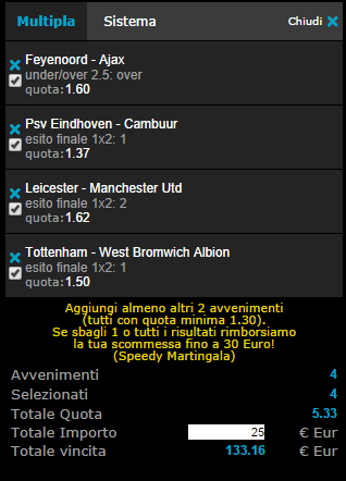 pronostici calcio domenica