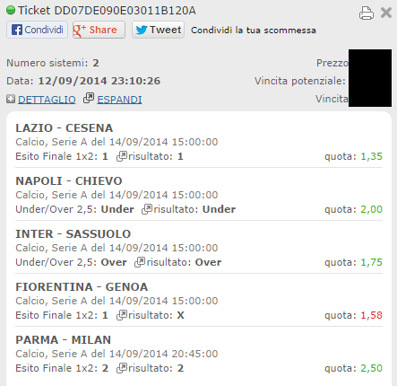 sistema vincente domenica