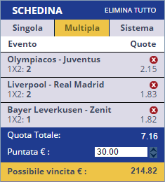 pronostici champions league mercoledì