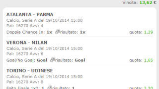 Scommessa Vincente serie a 19-20/10/2014 Scommessa Vincente serie a 19-20/10/2014