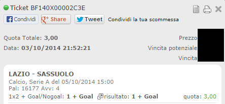 Gli altri pronostici vincenti di Domenica 05-10-2014 Gli altri pronostici vincenti di Domenica 05-10-2014