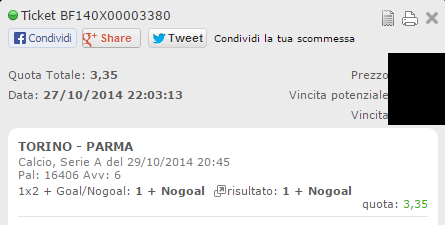 Combobet vincenti serie a 29-10-2014 Combobet vincenti serie a 29-10-2014
