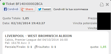 Gli altri pronostici vincenti di Domenica 05-10-2014 Gli altri pronostici vincenti di Domenica 05-10-2014