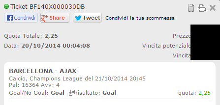 scommessa vincente champions league