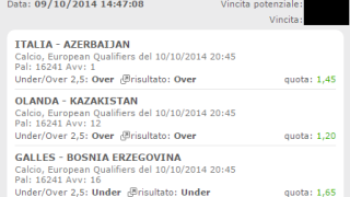 Scommessa vincente qualificazioni Europei 10-10-2014 Scommessa vincente qualificazioni Europei 10-10-2014