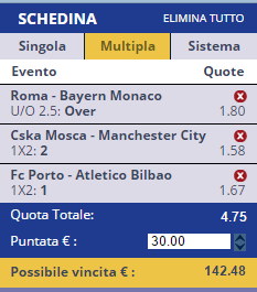 pronostici champions league martedì