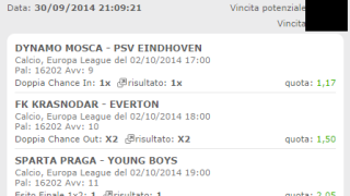 Multipla Vincente Europa League 02-10-2014