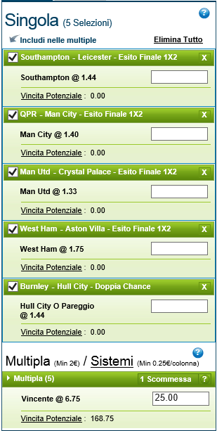 Pronostici Premier League 08 e 09-11-2014 