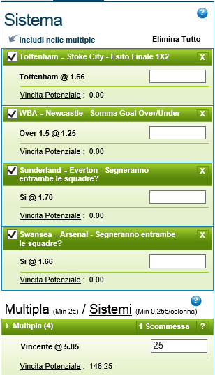 Pronostici Premier League 08 e 09-11-2014 