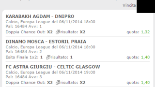 Scommessa Vincente Europa League 06-11-2014 Scommessa Vincente Europa League 06-11-2014