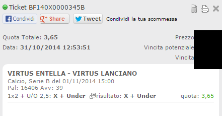 Combobet vincenti serie b 01-11-2014 Combobet vincenti serie b 01-11-2014
