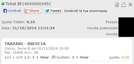 Combobet vincenti serie b 01-11-2014 Combobet vincenti serie b 01-11-2014