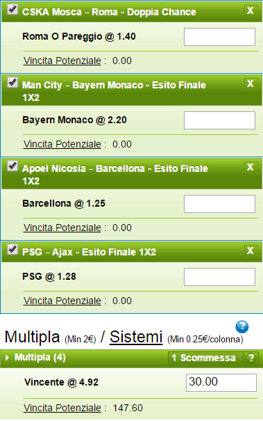 schedina champions league