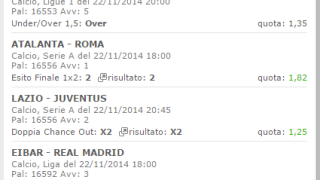 Scommessa vincente 22-11-2014 Pronostici misti