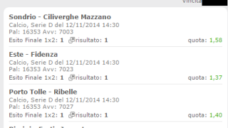 Pronostici Vincenti serie d 12-11-2014