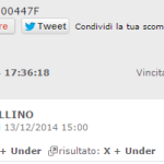 scommessa vincente sabato 14 dicembre