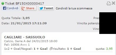 Scommesse Vincenti 24-01-2015