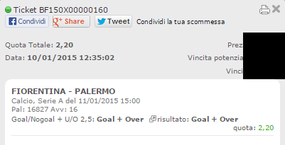 Scommesse Vincenti 11-01-2014