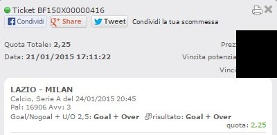 Scommesse Vincenti 24-01-2015