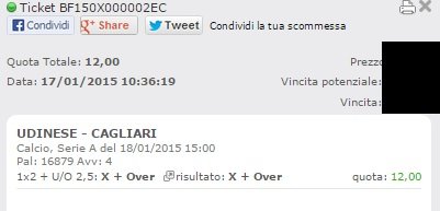 Scommesse Vincenti Domenica 18-01-2015