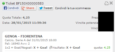 Scommesse Vincenti 31-01 e 01-02-2015