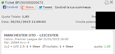 Scommesse Vincenti 31-01 e 01-02-2015