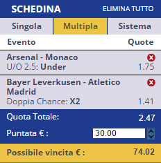 scommessa champions 25 febbraio